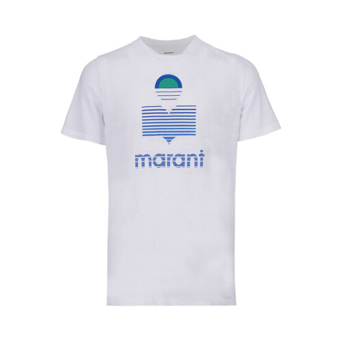 ISABEL MARANT_KARMAN STRIPE LOGO LINEN T-SHIRT_WHITE