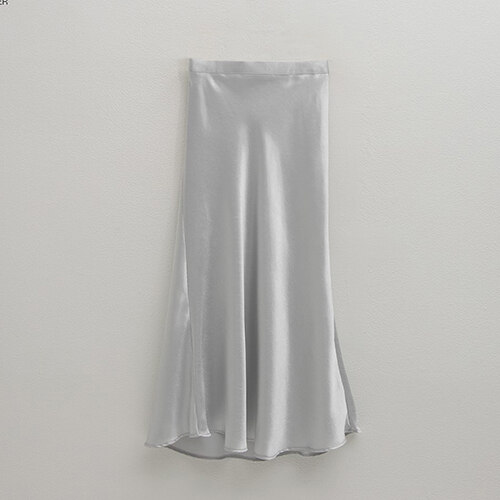 韩际新世界网上免税店-ATELIER NAIN-服饰-(SK-4808)Satin hool back banding skirt Silver FREE