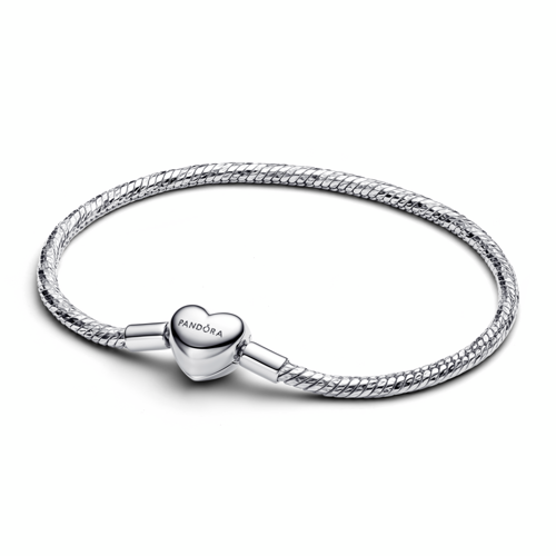 Heart Clasp Faceted Snake Chain Bracelet
