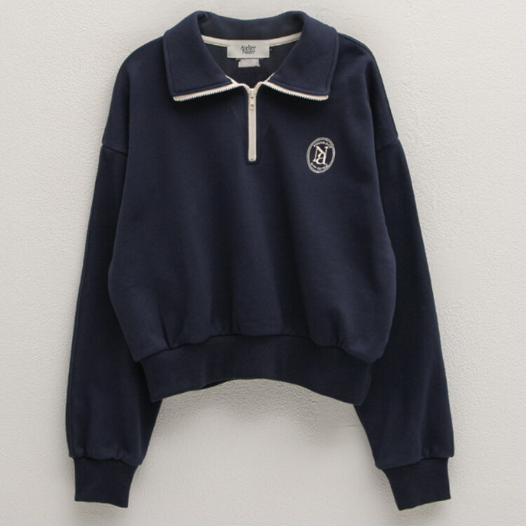 韩际新世界网上免税店-ATELIER NAIN-服饰-(T-6696) Anorak Zip-Up Symbols Embroidered Cropped sweatshirt