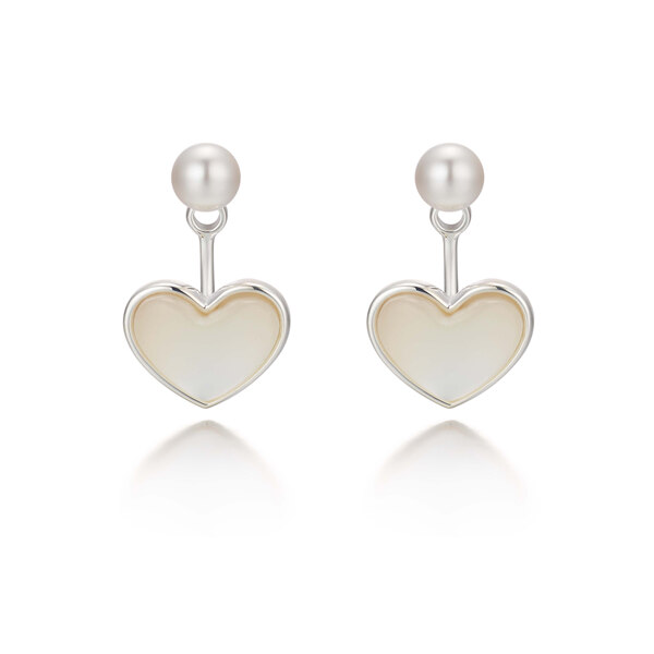 신세계인터넷면세점-타티아나-earring-실버/오로라 하트 진주 이어자켓 귀걸이