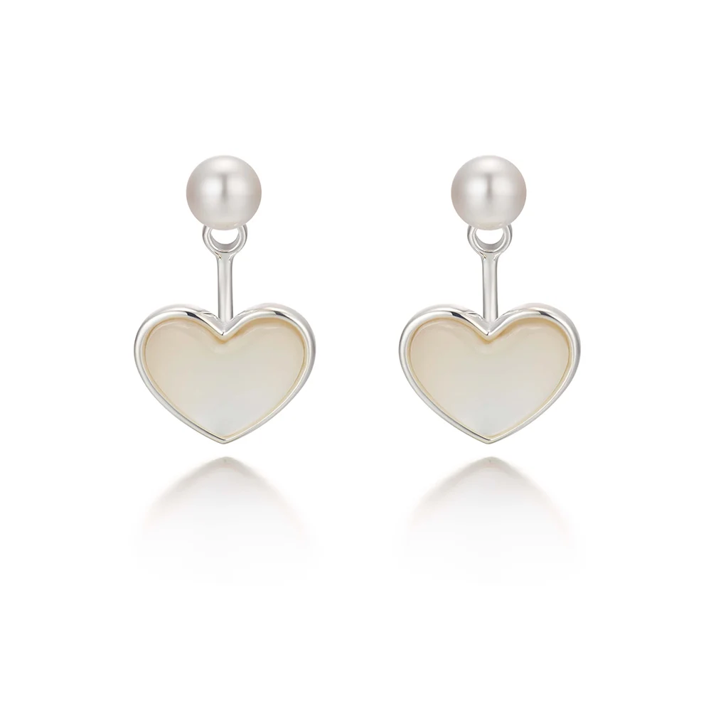 신세계인터넷면세점-타티아나-earring-실버/오로라 하트 진주 이어자켓 귀걸이