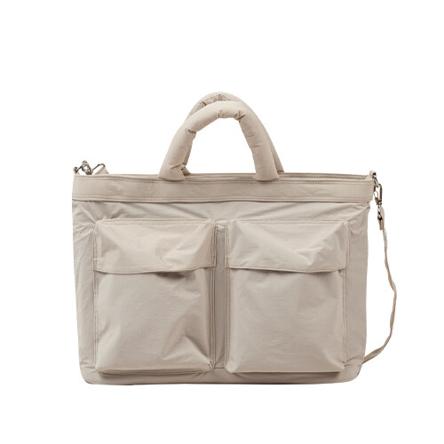 FLUFFY 2POCKET BRIEF SHOULDER (Beige)