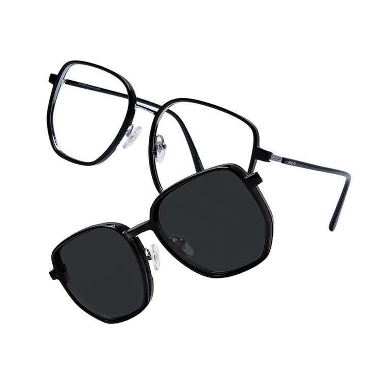 韩际新世界网上免税店-RIETI-太阳镜眼镜-[CLIP ON][[男女同款] ROBERTO C1, Clear/Black Lens + Black Frame