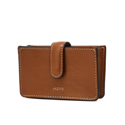 Brown Logo Print Cow Leather Card Wallet 卡包