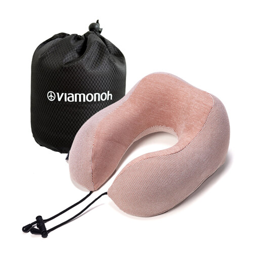 아르보 여행용 기내용 메모리폼 목베개 파우치SET #핑크