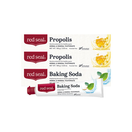 Red Seal Propolis Toothpaste 2 + Baking Soda Toothpaste 1 Set