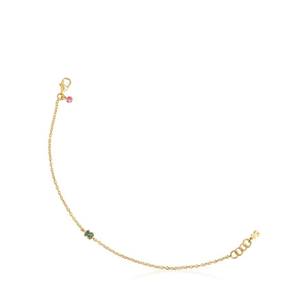 TOUS Motif Vermeil Bracelet with diopside bear