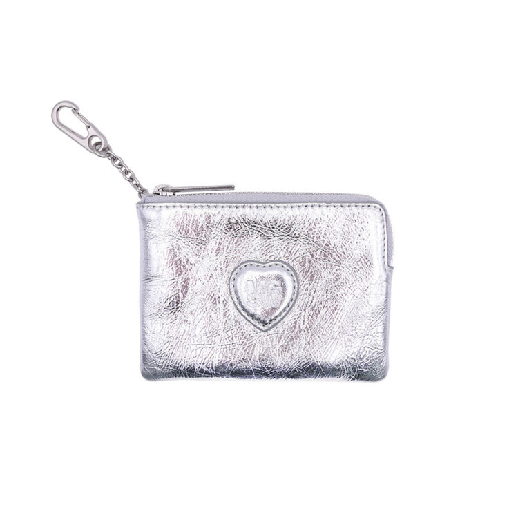 신세계인터넷면세점-마지셔우드-지갑-HEART ZIPPER WALLET_silver crinkle