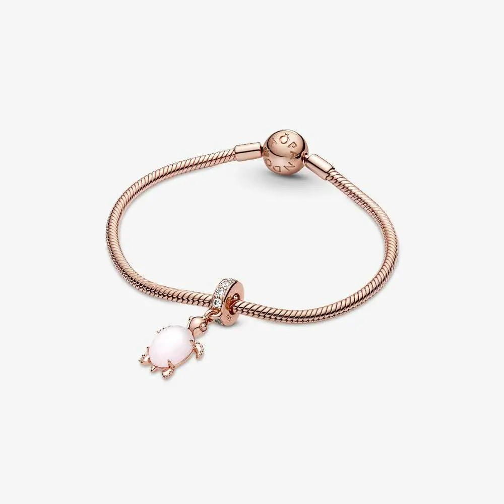 신세계인터넷면세점-판도라-bracelet-무라노 글라스 핑크 씨 터틀 댕글 참