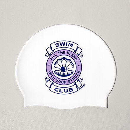 SHELL EMBLEM SILICONE SWIM CAP WHITE 硅胶泳帽