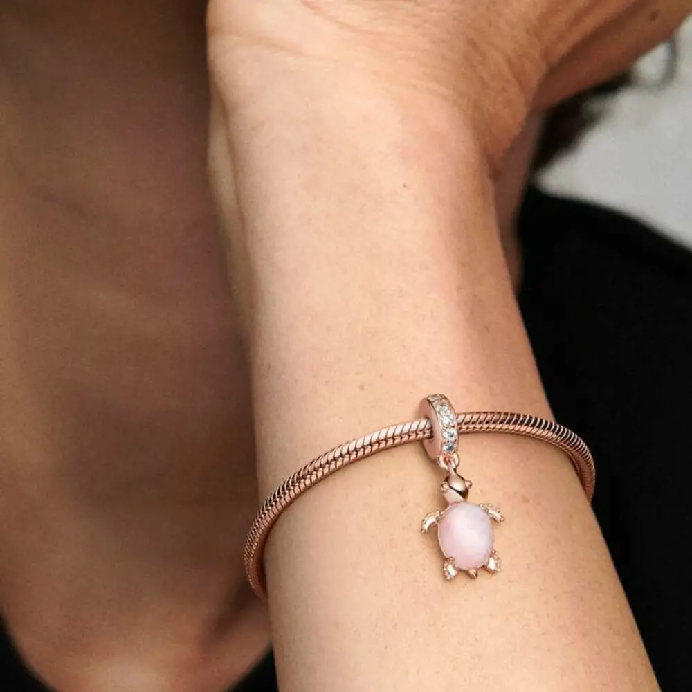 신세계인터넷면세점-판도라-bracelet-무라노 글라스 핑크 씨 터틀 댕글 참