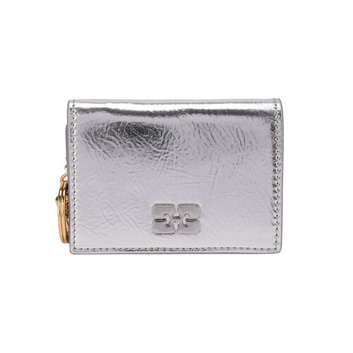 GANNI BOU FLAP CARD HOLDER METALLIC