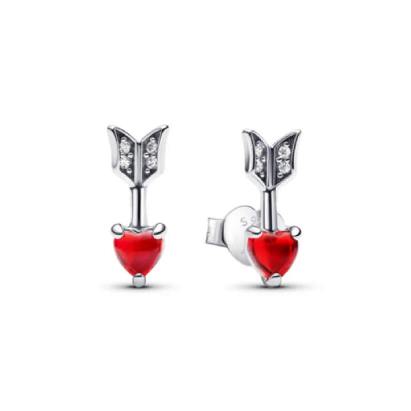 신세계인터넷면세점-판도라-earring-애로우 & 무라노 글라스 하트 스터드 이어링