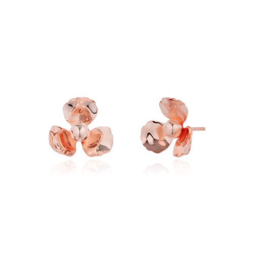 #Rose Gold/Begonia Bloom Stud Earrings
