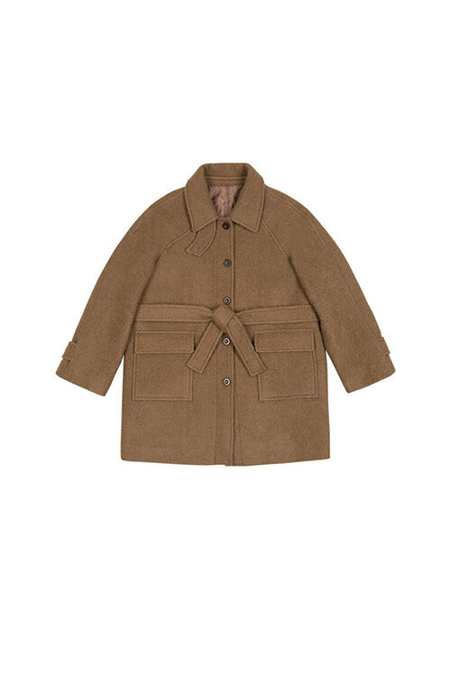 [FABRICOLOGY] Shearing Belted Coat_Caramel Brown