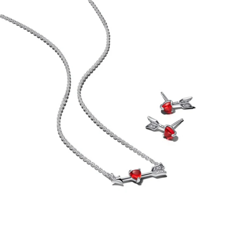 신세계인터넷면세점-판도라-earring-애로우 & 무라노 글라스 하트 스터드 이어링