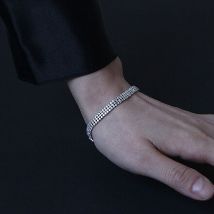 SILVER SHINE TENNIS BRACELET 3 (폭 약 4.68mm)