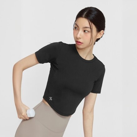 XFK1TS1001 Ice Scent Crop Short Sleeve Black