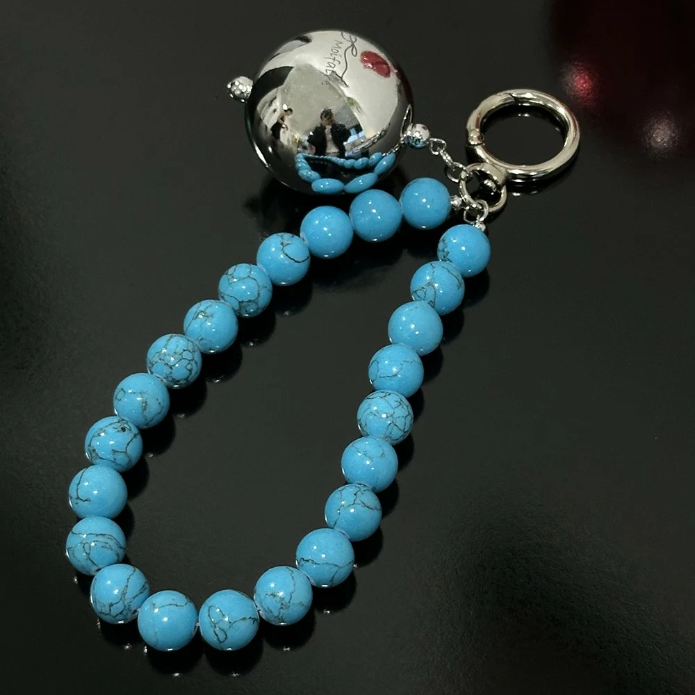 신세계인터넷면세점-모이페어-여성가방-SILVER WIDE BALL KEYRING/ TURKEY STONE