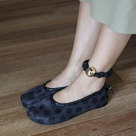 Mesh Air String Flat / Dot Black