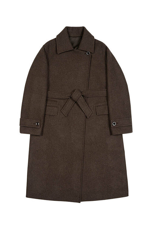 [FABRICOLOGY] Wool Hiden Double Coat_Brown