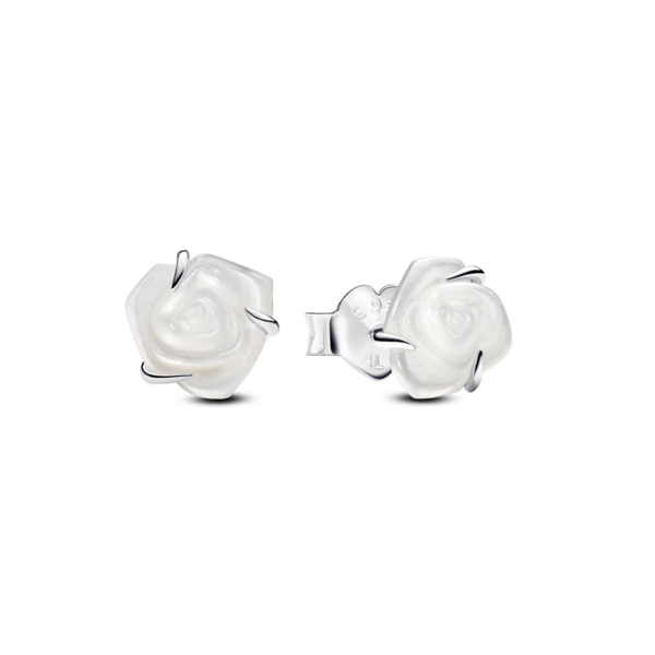 신세계인터넷면세점-판도라-earring-화이트 로즈 인 블룸 스터드 이어링