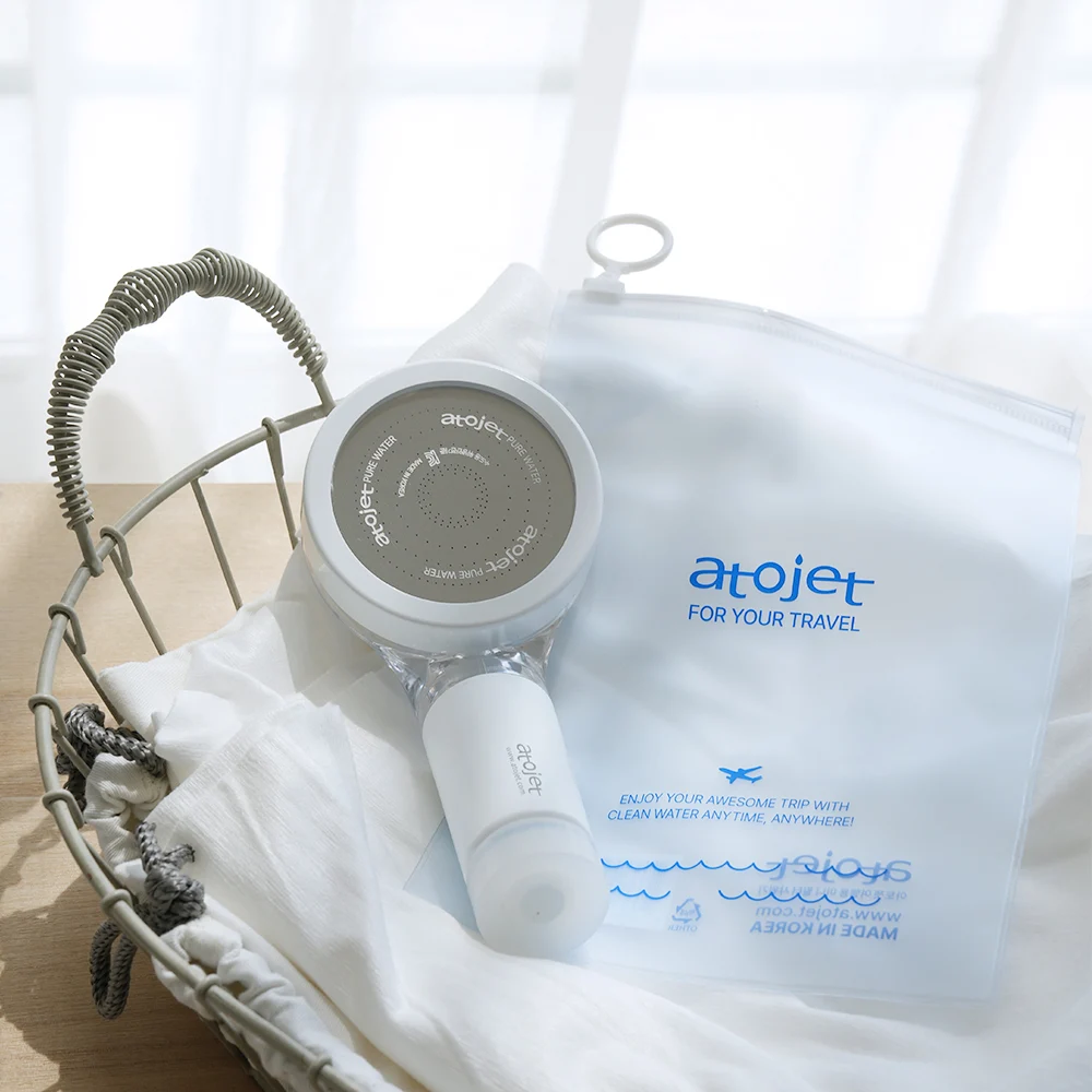 신세계인터넷면세점-아토젯-travelgoods-여행용 미니 샤워기 세트[본품(필터내장)+헤드필터2+바디필터5+파우치]