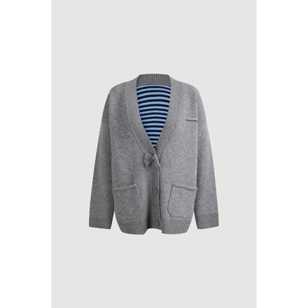 Double Knit Cardigan (Melange Gray)