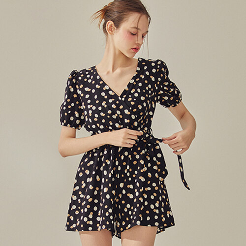 Dakota Surplice Belted Romper