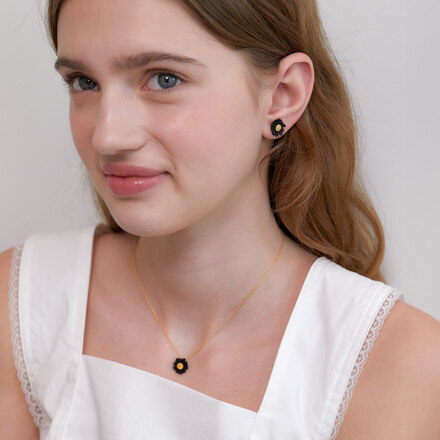 DAISY FANTASY NECKLACE_black JN038