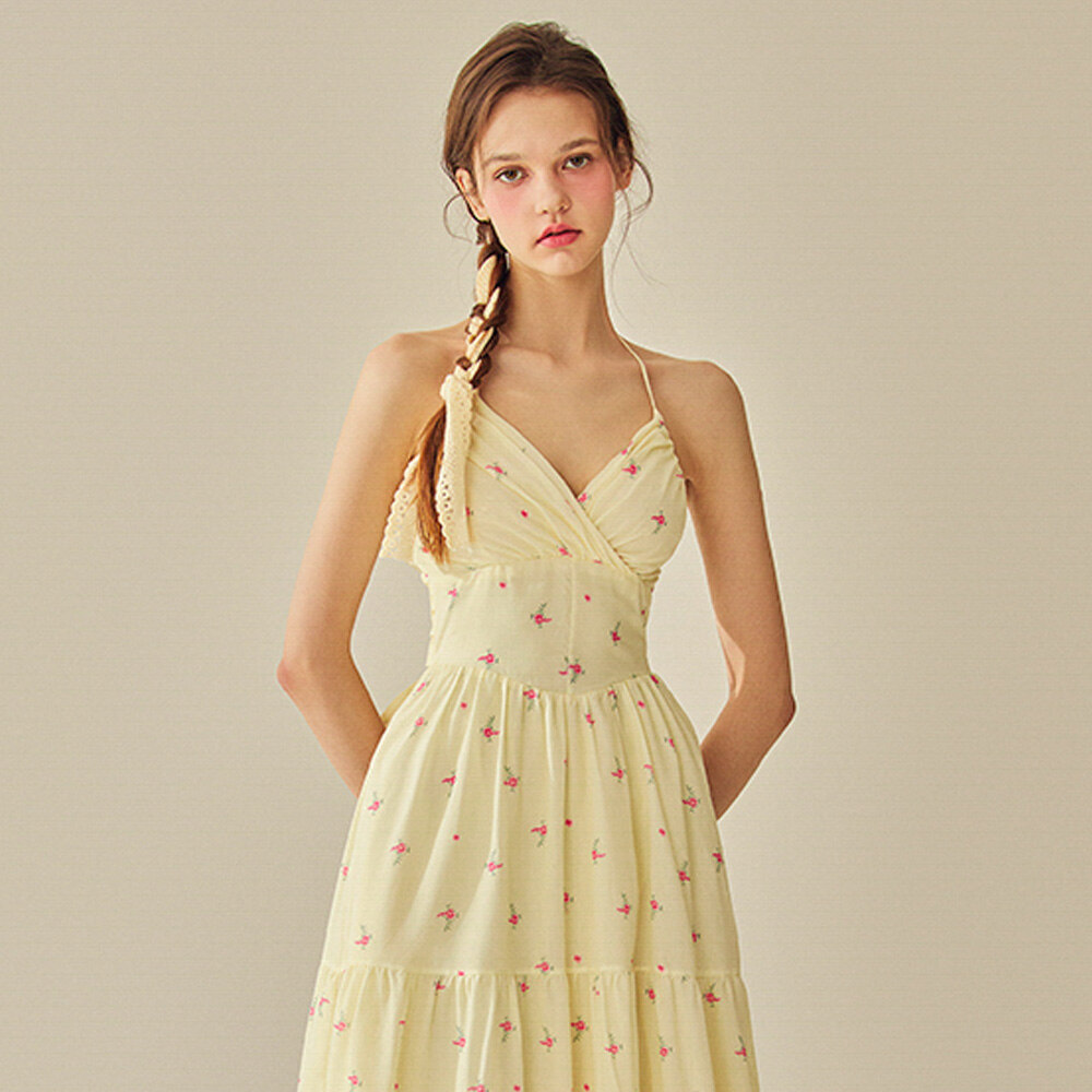 Backless Halter Neck Long One-Piece