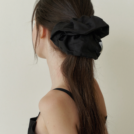 basic silky cotton scrunch black