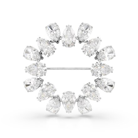 MATRIX:BROOCH PEAR WHITE/RHS