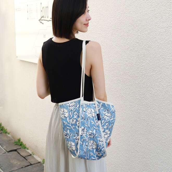 쇼퍼 플라워 호피 프린트 에코백 v2