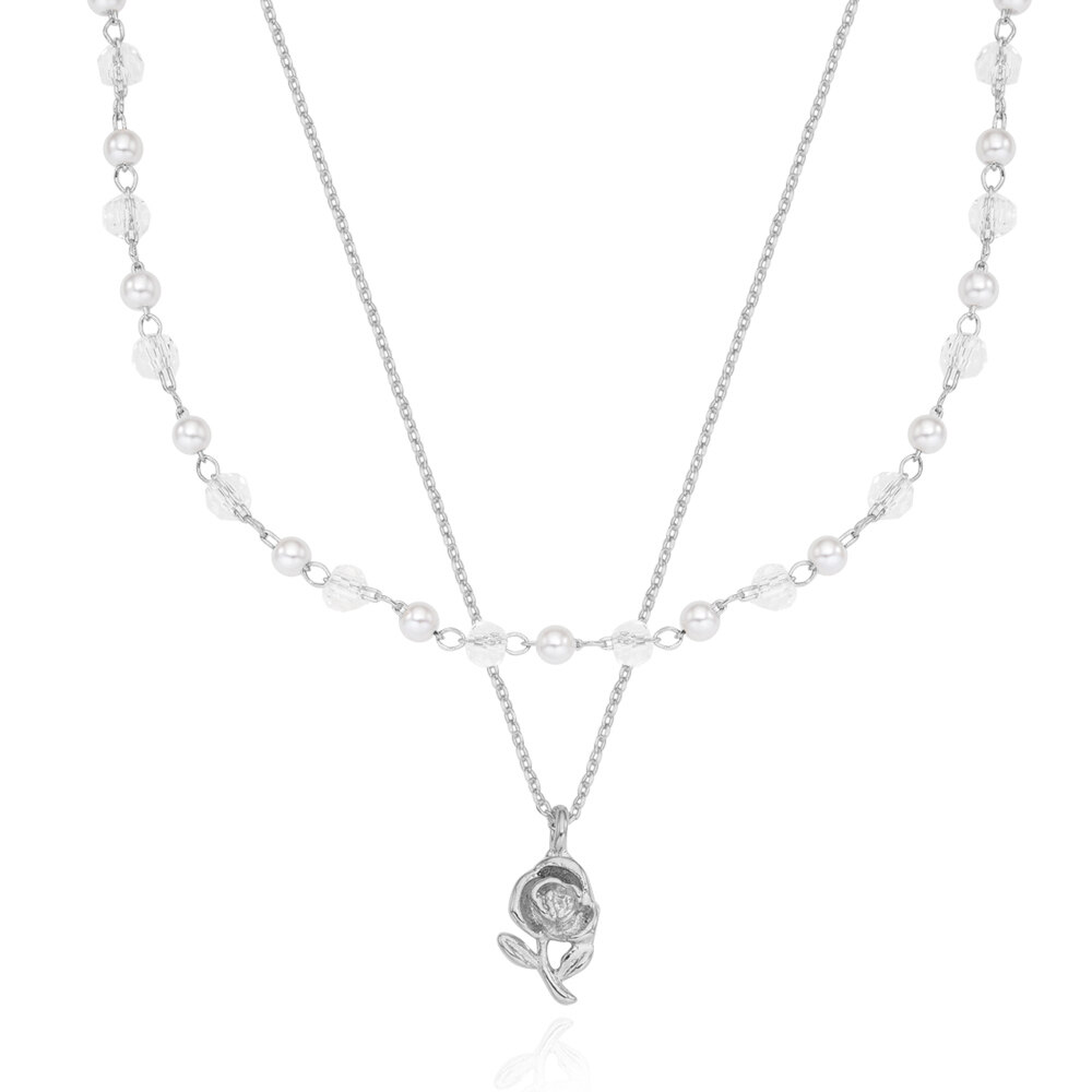 ■ENGBROX■ glossy rose layered necklace EBNL24018 glossy rose layered necklace - ENGBROX | 60% - Asian Fashion