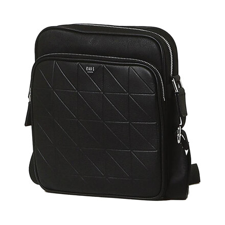 [GRID MAC] BLACK GRID PATTERN LEATHER COLOR-MATCHING NYLON