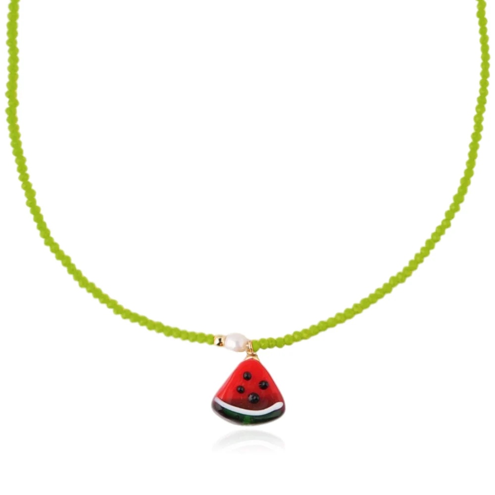 신세계인터넷면세점-다나버튼-necklace-#Watermelon/프레시 워터멜론 글라스 목걸이