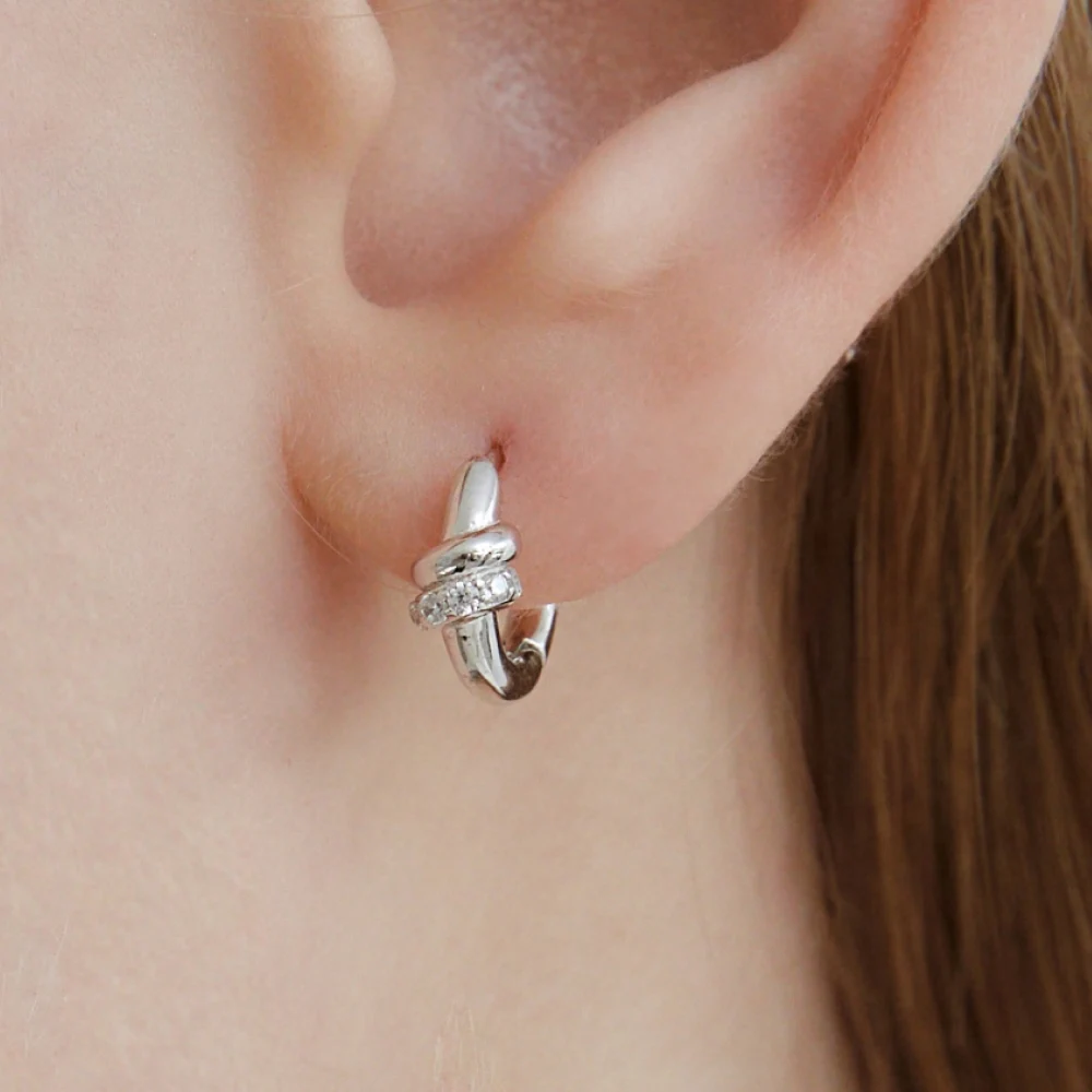 신세계인터넷면세점-바이이에르-earring-[실버925] 듀오 파베 링크 귀걸이 (화이트)