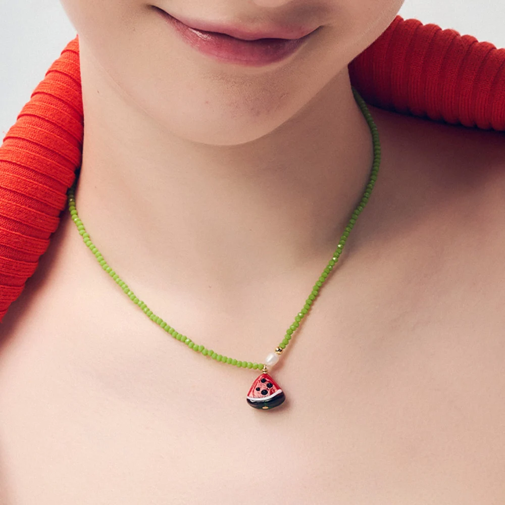 신세계인터넷면세점-다나버튼-necklace-#Watermelon/프레시 워터멜론 글라스 목걸이