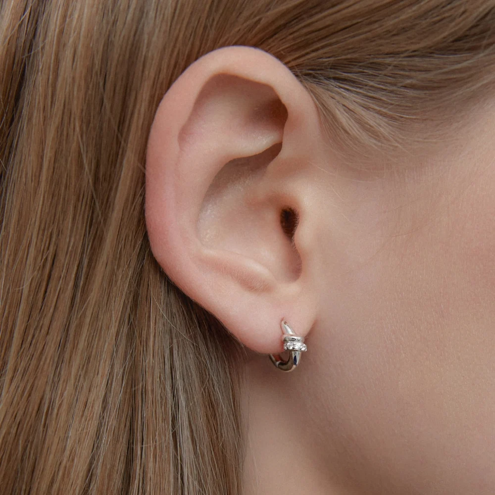 신세계인터넷면세점-바이이에르-earring-[실버925] 듀오 파베 링크 귀걸이 (화이트)