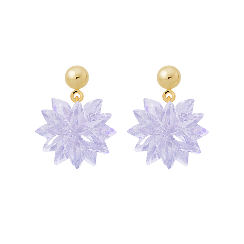☆DANA BURTON☆ Sparkling star flower crystal dangle earring LIGHT PURPLE SPARKLING STAR FLOWER CRYSTAL DANGLE EARRINGS
