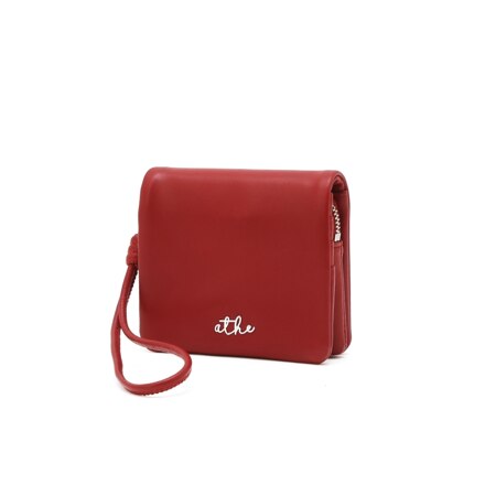 [DEUX] Red Deux Lambskin Two-way Strap Half Wallet（两用链带短款钱包）