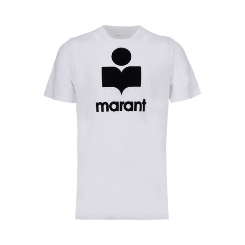 ISABEL MARANT_KARMAN LOGO LINEN T-SHIRT_WHITE