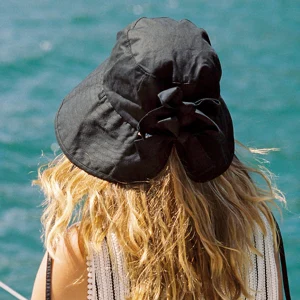 RIBBON SLIT BUCKET HAT_BLACK_FREE