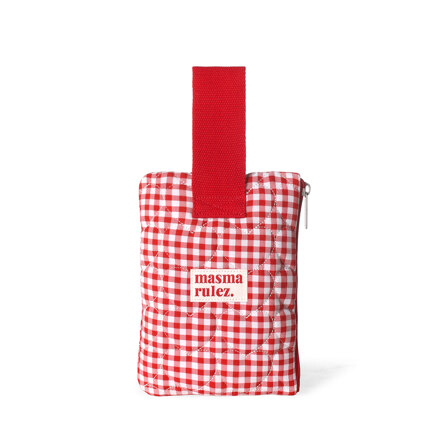 Strap pouch_Heart Check Red