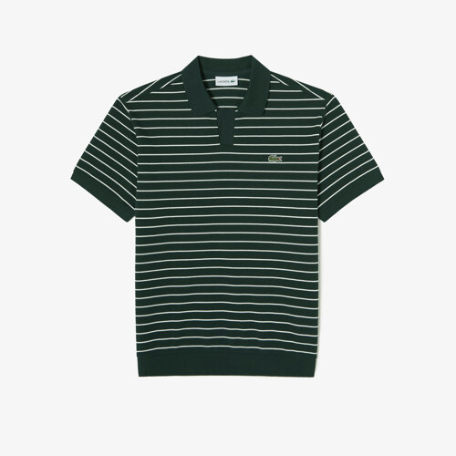 Open Collar Pinstripe Polo (开领细条纹马球衫)