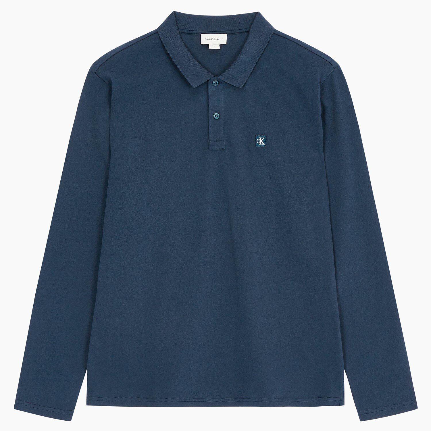 Men's Regular Fit CK Logo Badge Polo Top