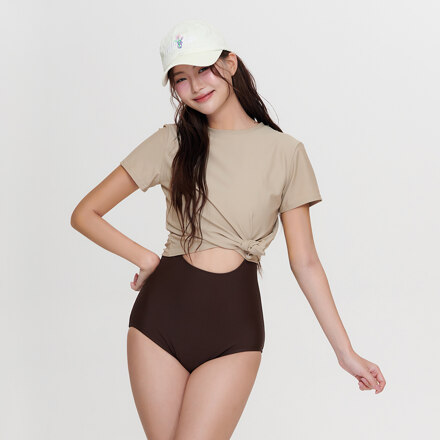F361 Churros Monokini Brown L  连体泳衣