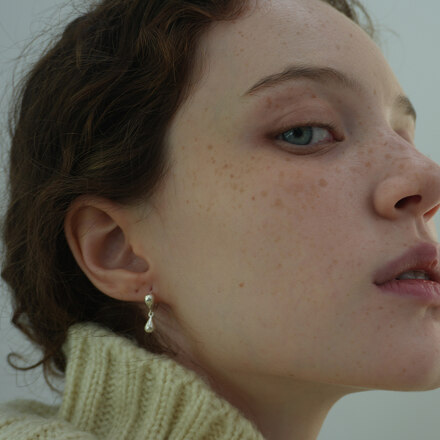 Celebrity Pick goutte earring Silver 水滴耳环